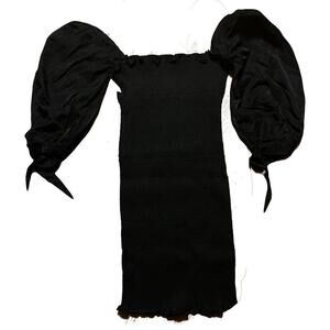Chic Black Puff Sleeve Dress Large 12-14 NWOT​